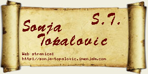 Sonja Topalović vizit kartica